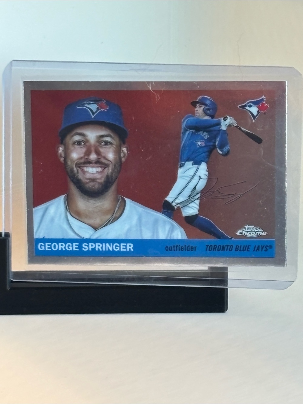 George Springer 2025 Topps Chrome Platinum Anniversary #192 Refractor Blue Jays